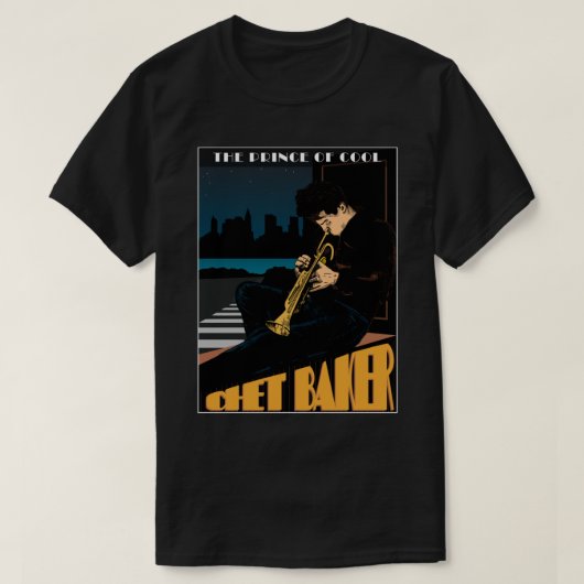 Chet Baker Jazz Poster Sticker T-shirt (Design voorkant)