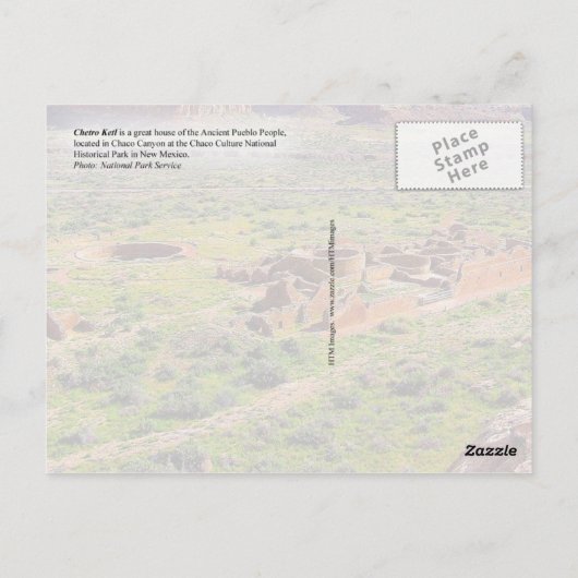 Chetro Ketl in Chaco Canyon, New Mexico Briefkaart (Achterkant)
