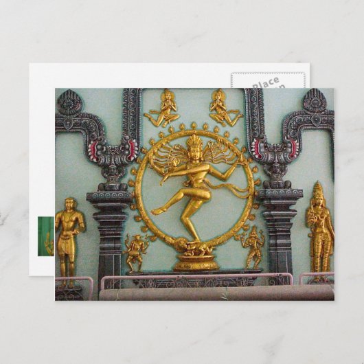 Chettiar Hindu Temple, beeld van Shiva Briefkaart (Voorkant / Achterkant)