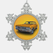 CHEVELLE 1966 TIN SNEEUWVLOK ORNAMENT (Voorkant)