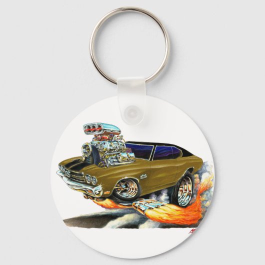 Chevelle Brown Car 1970 Sleutelhanger (Voorkant)