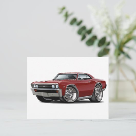 Chevelle Maroon Car. 1967 Briefkaart (Staand voorkant)