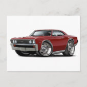 Chevelle Maroon Car. 1967 Briefkaart (Voorkant)