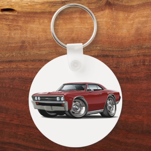 Chevelle Maroon Car. 1967 Sleutelhanger (Voorkant)