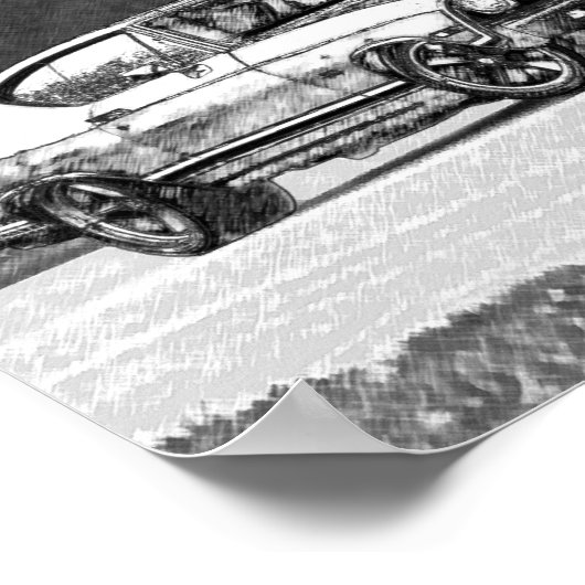 Chevelle Pencil Schets 1968 Poster (Hoek)