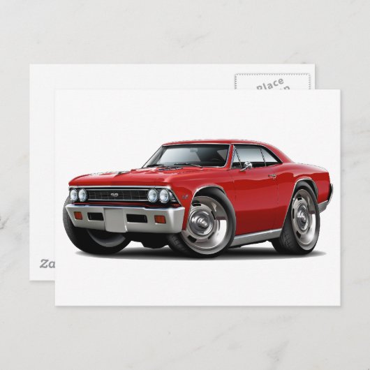 Chevelle Red Car 1966 Briefkaart (Voorkant / Achterkant)