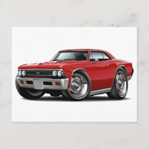 Chevelle Red Car 1966 Briefkaart