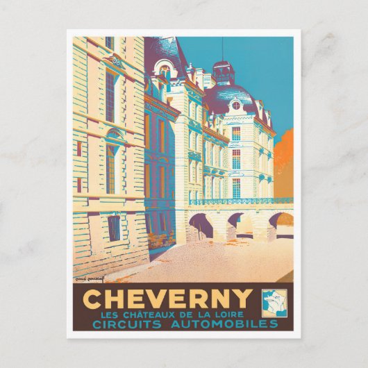 Cheverny France vintage Briefkaart (Voorkant)