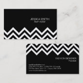 Cheveron Patroon zwarte achtergrond Visitekaartje (Voorkant / Achterkant)