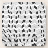 Cheveron Tiger Black en White Print Bier Onderzetter (Voorkant)