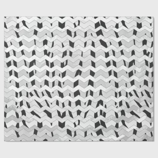 Cheveron Tiger Black en White Print Cadeaupapier (Vlak)