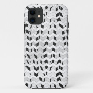 Cheveron Tiger Black en White Print iPhone 11 Hoesje