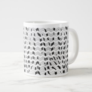 Cheveron Tiger Black en White Print Grote Koffiekop