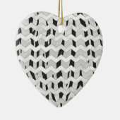 Cheveron Tiger Black en White Print Keramisch Ornament (Rechts)