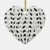 Cheveron Tiger Black en White Print Keramisch Ornament (Voorkant)