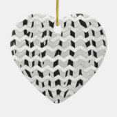 Cheveron Tiger Black en White Print Keramisch Ornament (Achterkant)