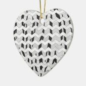 Cheveron Tiger Black en White Print Keramisch Ornament (Links)