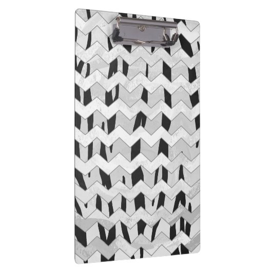 Cheveron Tiger Black en White Print Klembord (Rechts)
