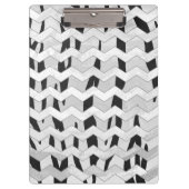 Cheveron Tiger Black en White Print Klembord (Voorkant)