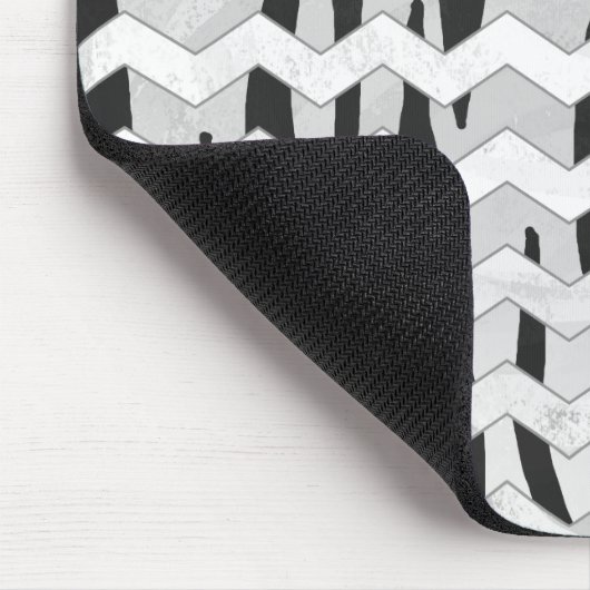 Cheveron Tiger Black en White Print Muismat (Hoek)