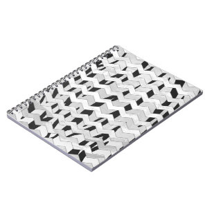 Cheveron Tiger Black en White Print Notitieboek