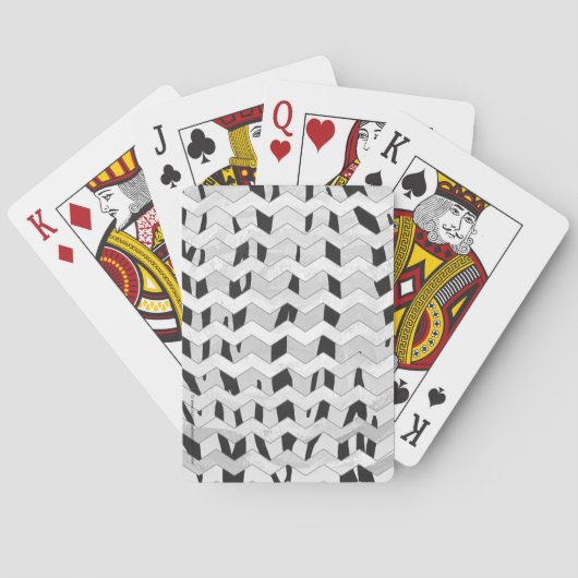 Cheveron Tiger Black en White Print Pokerkaarten (Achterkant)