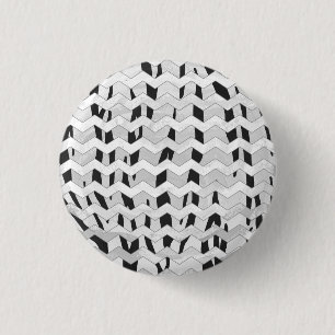 Cheveron Tiger Black en White Print Ronde Button 3,2 Cm