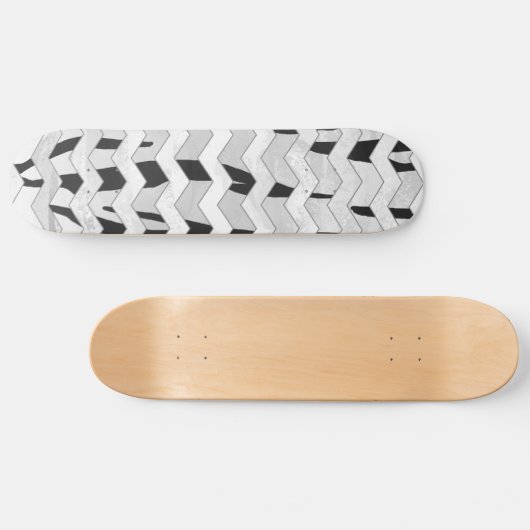 Cheveron Tiger Black en White Print Skateboard (Horizontaal)