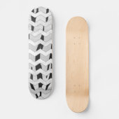 Cheveron Tiger Black en White Print Skateboard (Voorkant)