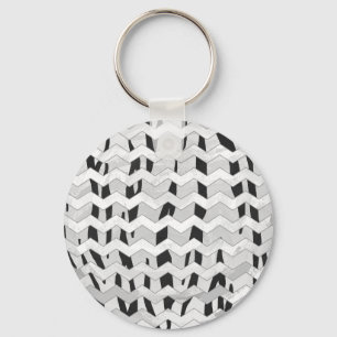 Cheveron Tiger Black en White Print Sleutelhanger