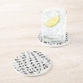 Cheveron Tiger Black en White Print Zandsteen Onderzetter (Zijkant)