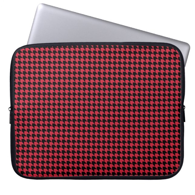 Chevon controleert rood en zwart laptop sleeve (Voorkant)