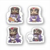 Chevreuse Genshin Impact 4 stickers op één vel (Voorkant)