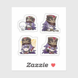 Chevreuse Genshin Impact 4 stickers op één vel