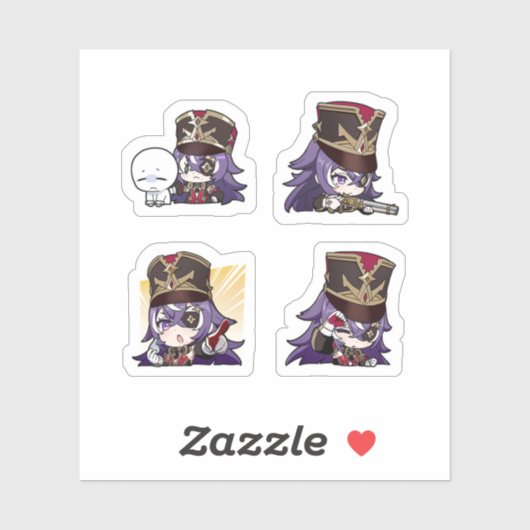 Chevreuse Genshin Impact 4 stickers op één vel (Vel)