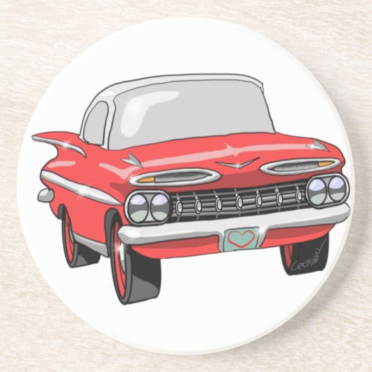 Chevrolet 1959 zandsteen onderzetter (Voorkant)