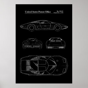 Chevrolet Aerovette Concept Auto Patent Poster
