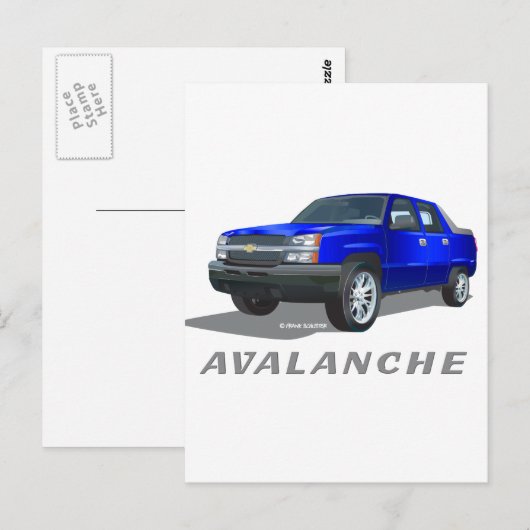 Chevrolet Avalanche Blue Briefkaart (Voorkant / Achterkant)