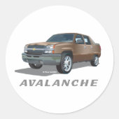 Chevrolet Avalanche Gold Ronde Sticker (Voorkant)