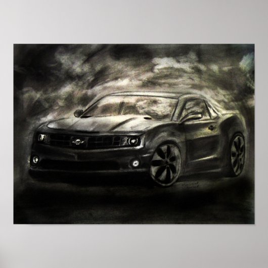 Chevrolet Camaro Drawing Print (Voorkant)
