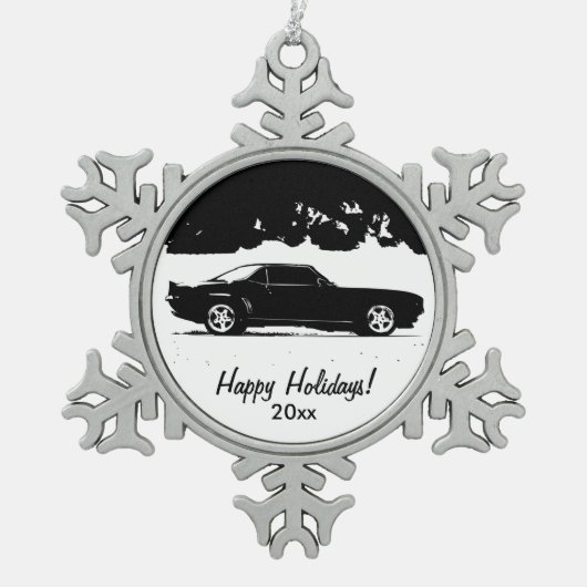 Chevrolet Camaro Rolling Shot Tin Sneeuwvlok Ornament (Voorkant)