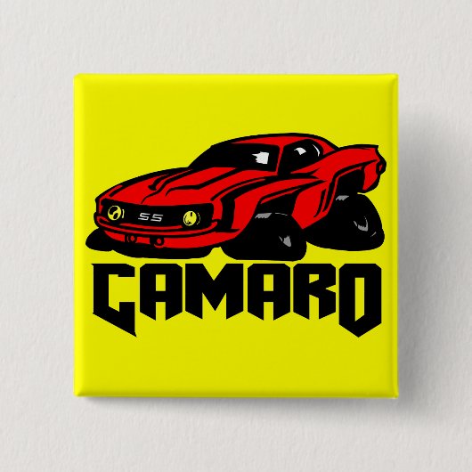 Chevrolet Camaro SS Vierkante Button 5,1 Cm (Voorkant)