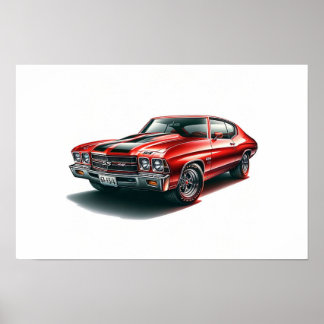 Chevrolet Chevelle SS Rood Poster