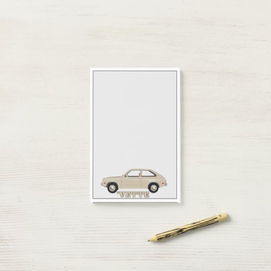 Chevrolet Chevette Vette beige retro klassieke aut Post-it® Notes (Op bureau)