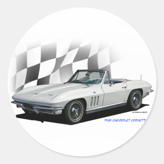 Chevrolet Corvette 1965 Ronde Sticker (Voorkant)