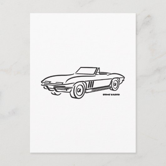 Chevrolet Corvette 1966 Briefkaart (Voorkant)