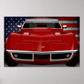 Chevrolet Corvette C3 rood Poster (Voorkant)