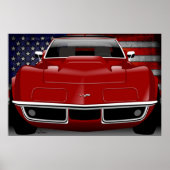 Chevrolet Corvette C3 rood Poster (Voorkant)