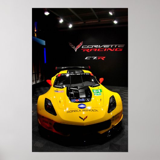 Chevrolet Corvette C7.R Voorkant Uitzicht Poster (Voorkant)