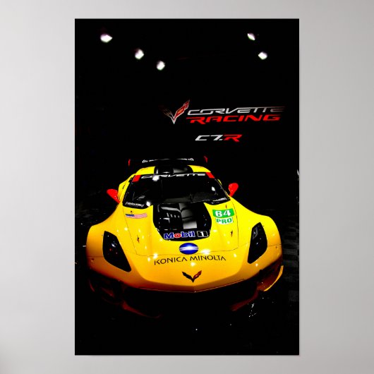 Chevrolet Corvette C7.R Voorkant Uitzicht Poster (Voorkant)